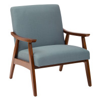 OSP Home Furnishings DVS51-K21 Davis Chair in Klein Sea fabric with medium Espresso frame.